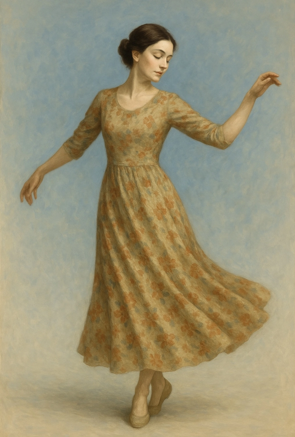 Ein Mädchen in einem weißen Kleid steht in einem Boot mitten im Meer, mit dem Rücken zur Kamera, Meer, Ozean